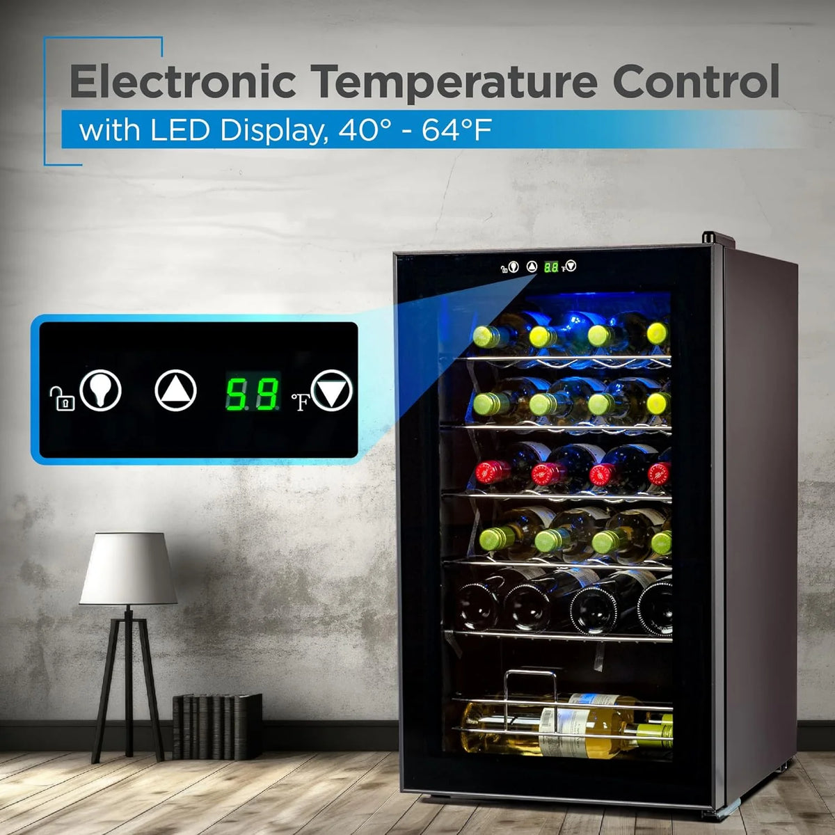 24 Bottle Wine Fridge with LED Display Q173