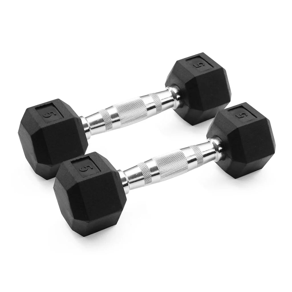 10 lb Rubber Hex Dumbbells Pair G654