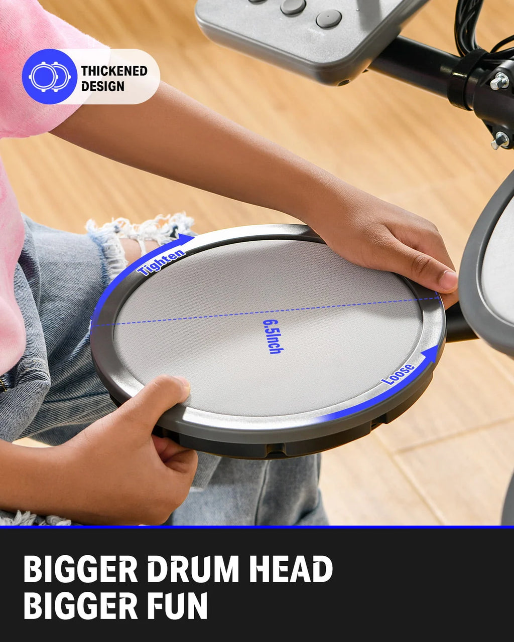 Electronic Drum Set with Quiet Mesh Drum Pads F156