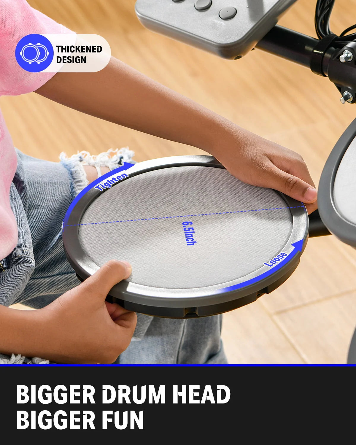 Electronic Drum Set with Quiet Mesh Drum Pads F156