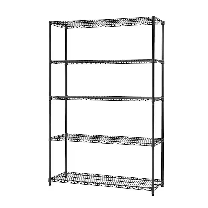 Black 5-Tier Steel Wire Shelving Unit X880