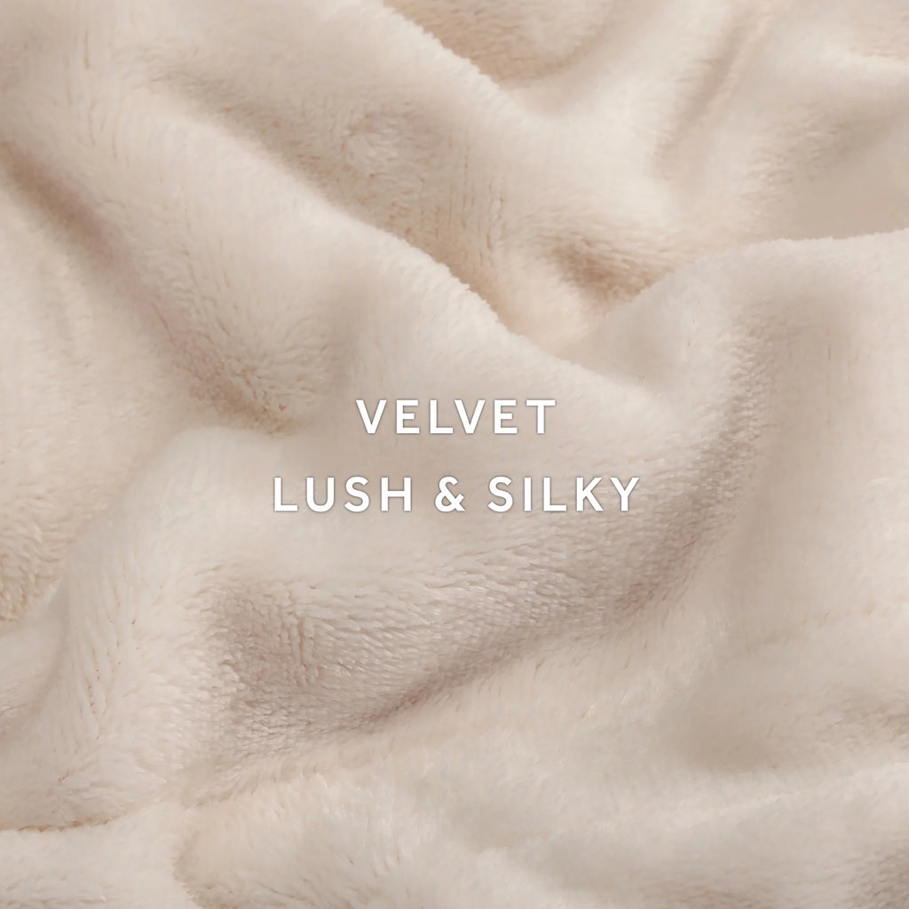 Cream Velvet Electric Heated Blanket Twin Size O970673