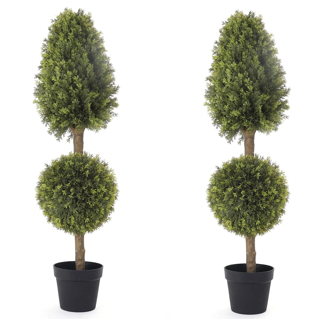 Artificial 4' Topiary Ball Tree 2 Pack F90559