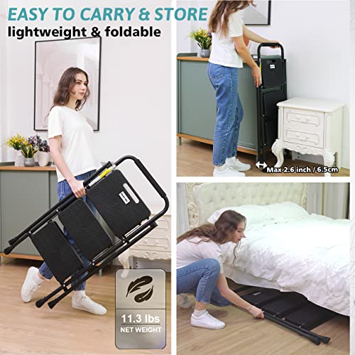 3 Step Folding Steel Step Ladder with Handgrip, 500 Lbs, Black K64997