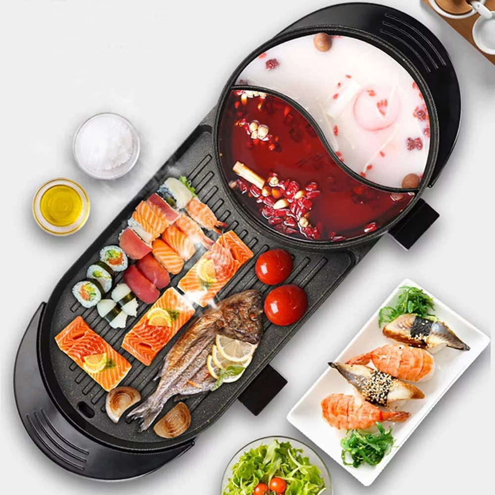 2 In 1 Electric Non-Stick Grill Cooker D9891