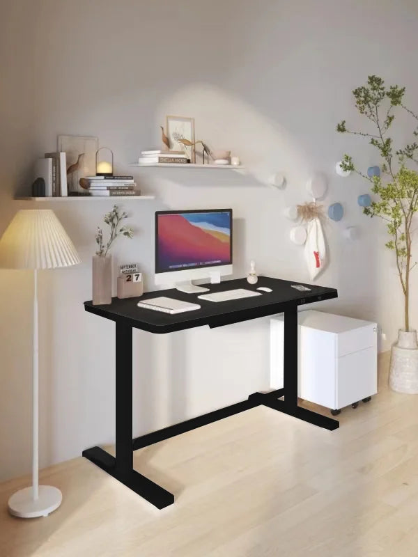 Black Glass Adjustable Height Electric Standing Desk C768672
