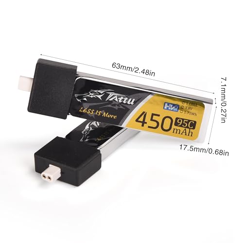 4pcs 450mAh 1S HV 3.8V 95C Lipo Battery with BT 2.0 Connector Z263