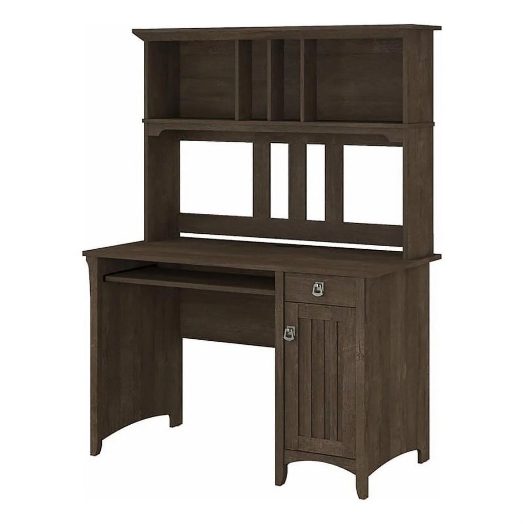 Small Computer Desk with Hutch in Brown K9955