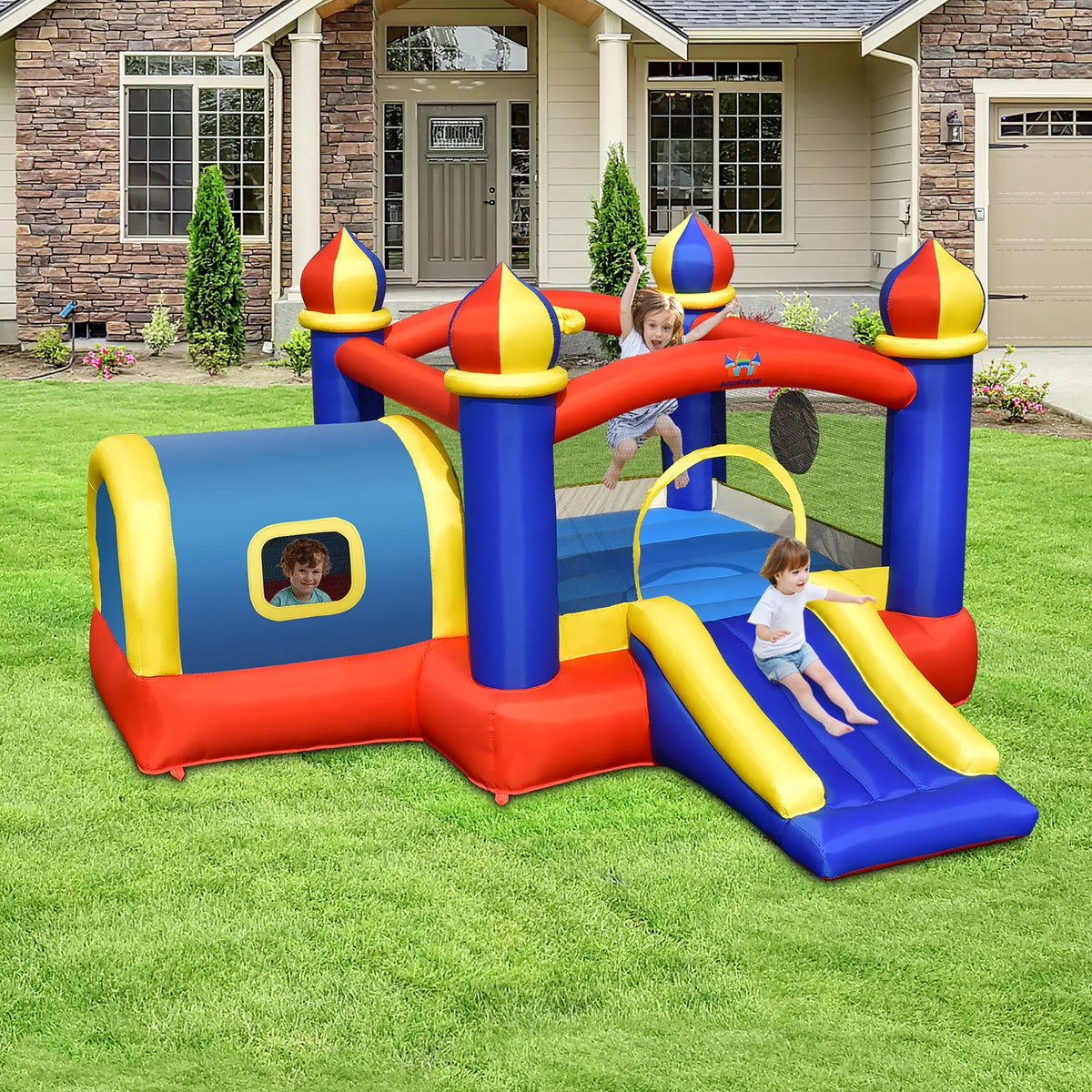 Inflatable Bounce House with Slide & Blower A30417