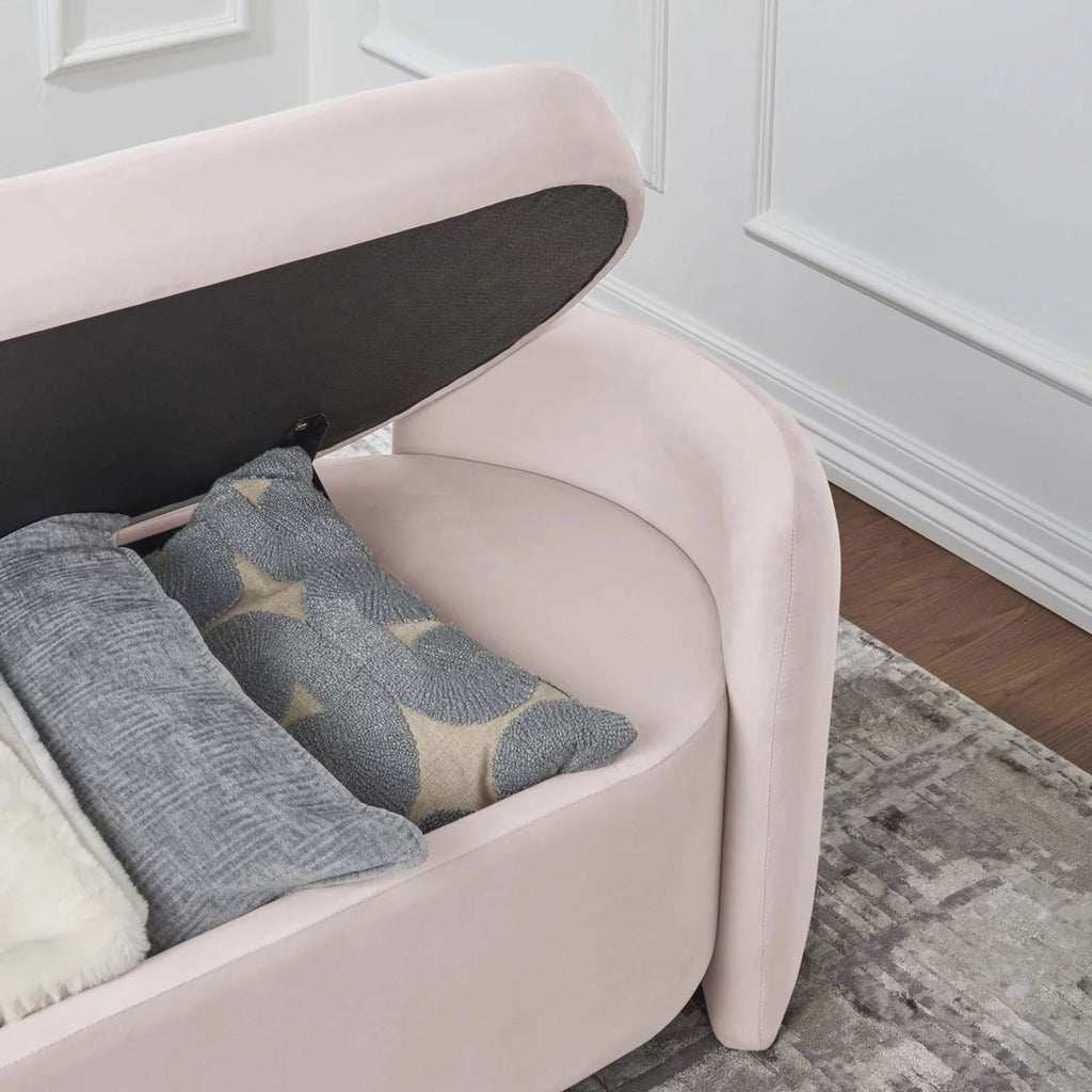 Pink Performance Velvet Bench F7060