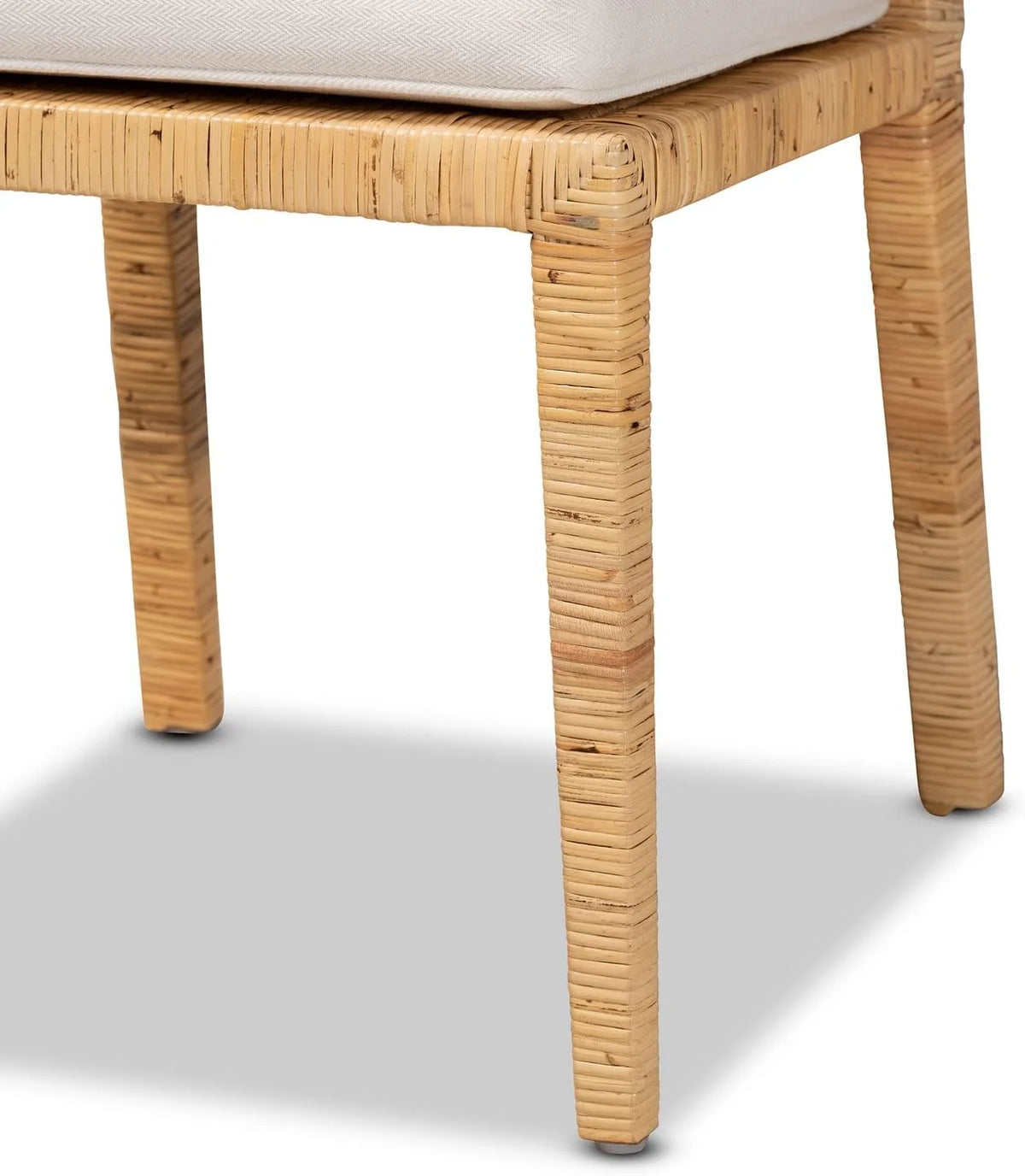 Natural Finished Wood and Rattan 2-Piece Dining Chair Set P775