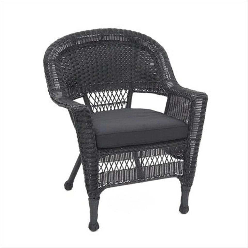 Black Wicker Chair with Cushion X3880