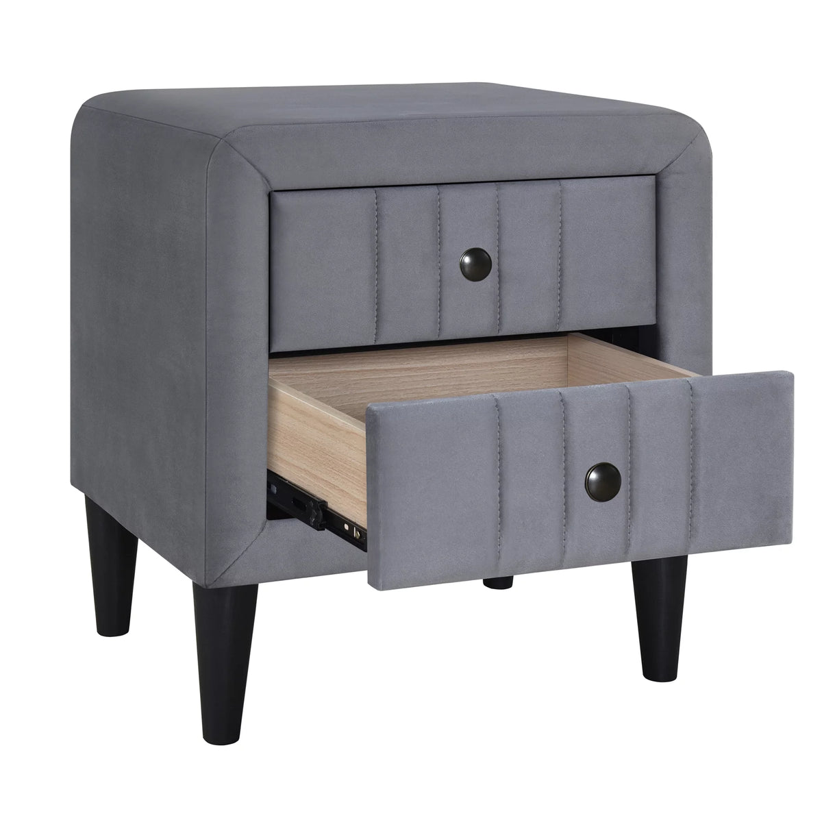 Queen Size Upholstered Platform Bed with 2 Nightstands and Storage Bench G7616