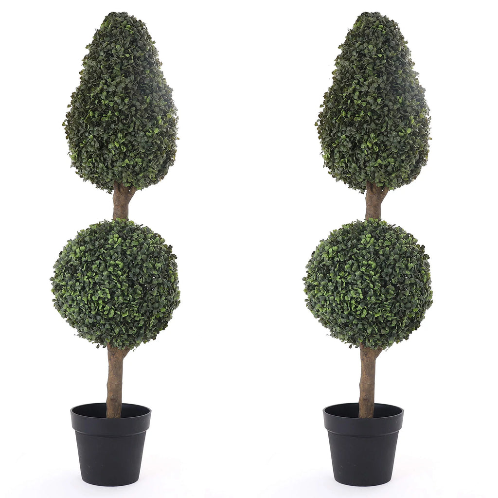 Artificial 4' Topiary Ball Tree 2 Pack F90559
