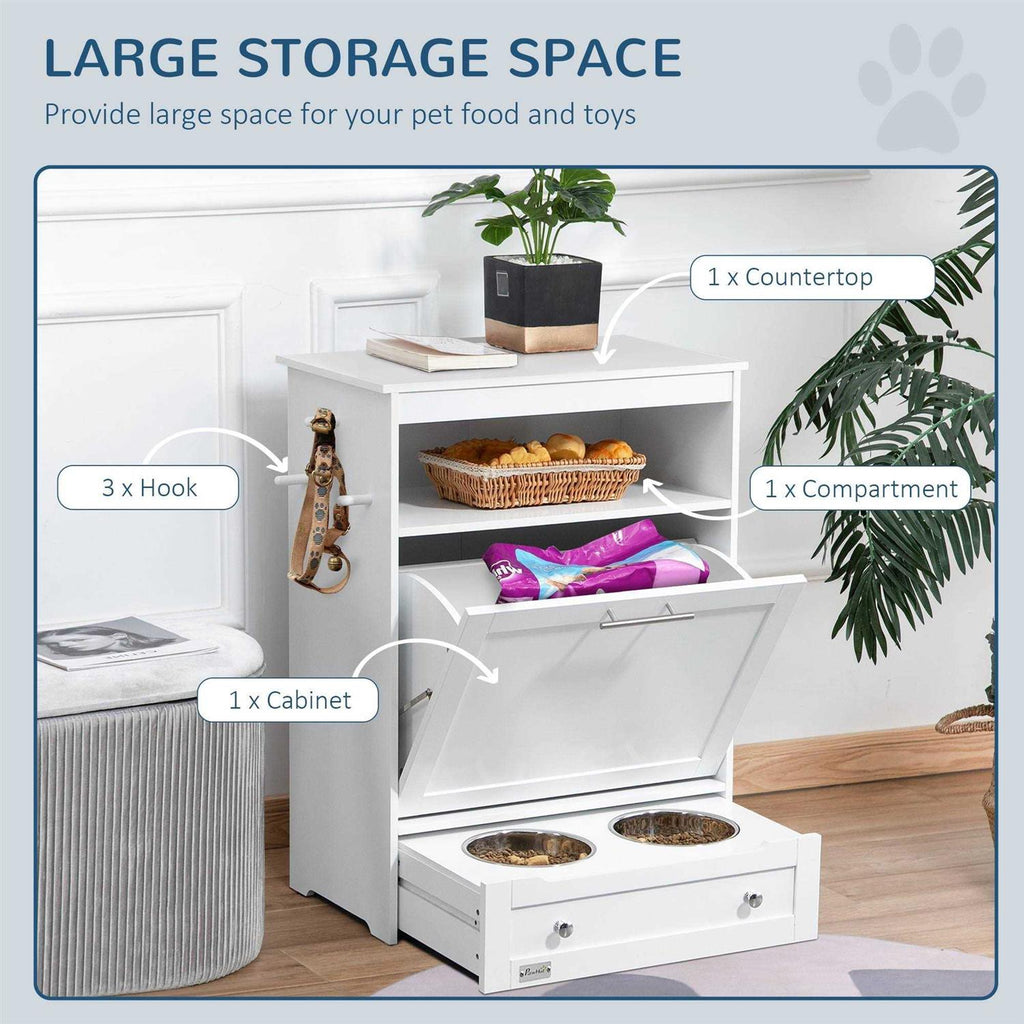 Raised Dog Bowl Storage Cabinet W92504