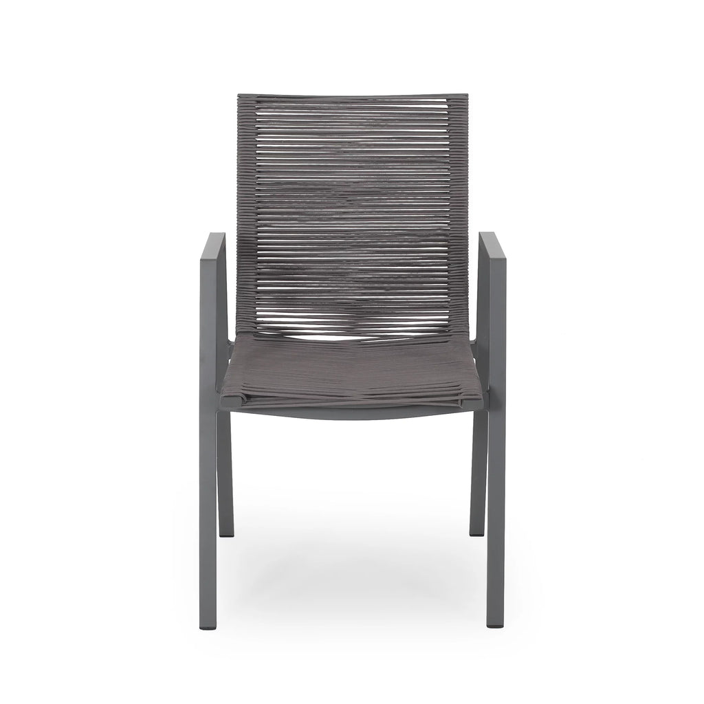 6 Seater Aluminum Dining Set with Tempered Glass Top N1902