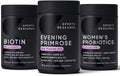 Evening Primrose Oil Vegan Biotin 10,000mcg Women's Probiotics 65 Billion CFU G64148