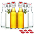 Clear Glass Beer Bottles with Swing Cap 16 oz Case of 6 D375