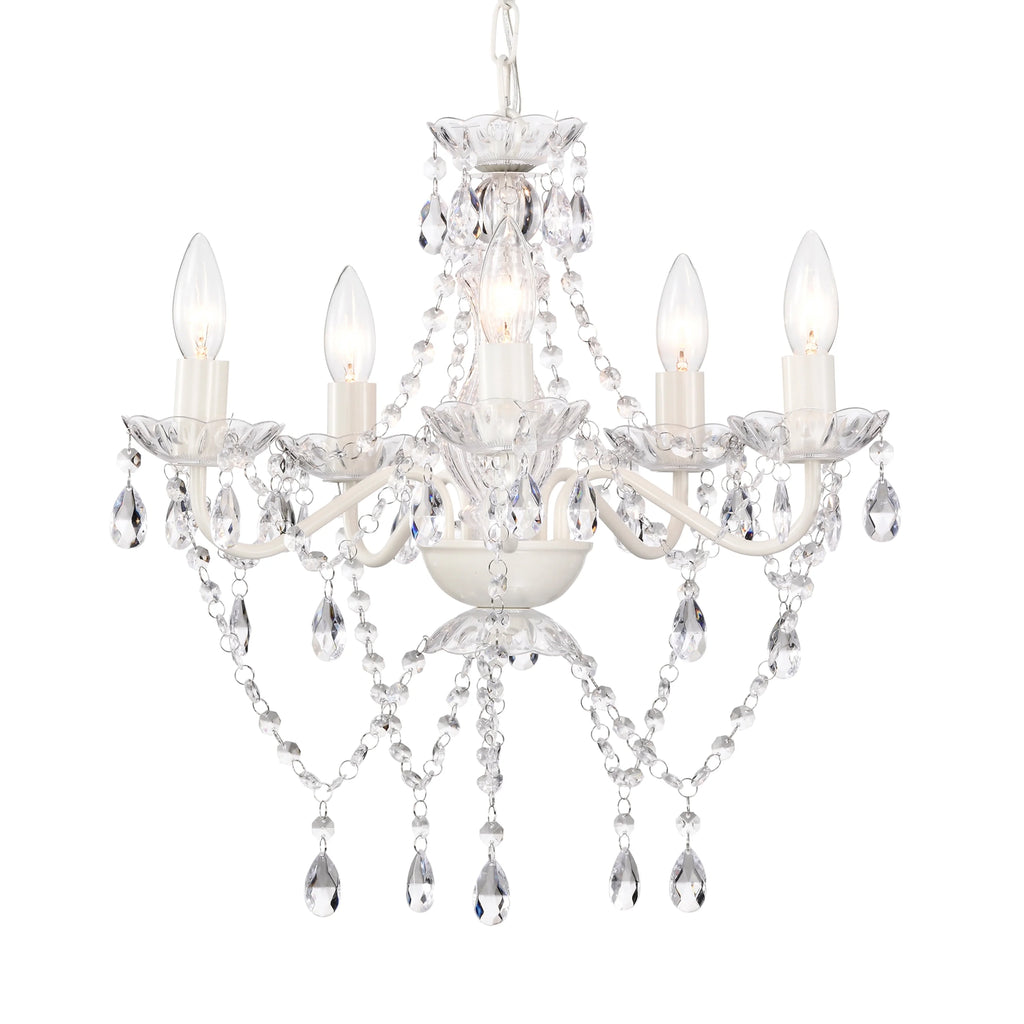 White 5-Light Mini Crystal Chandelier Y818197