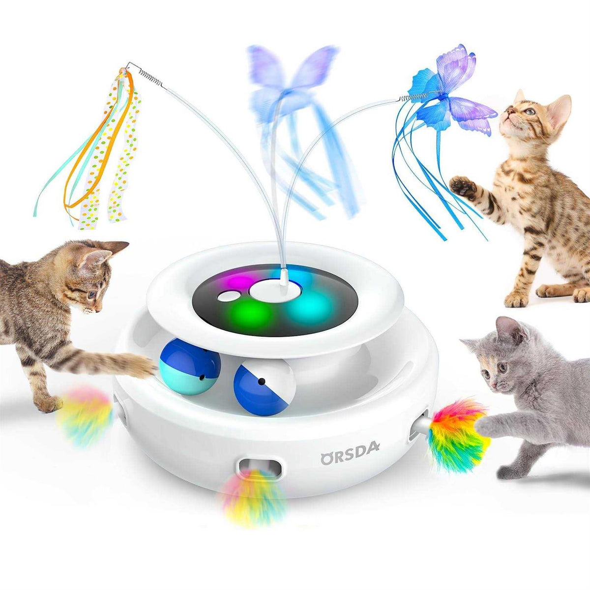 3-in-1 Rechargeable Interactive Cat Toys C359746