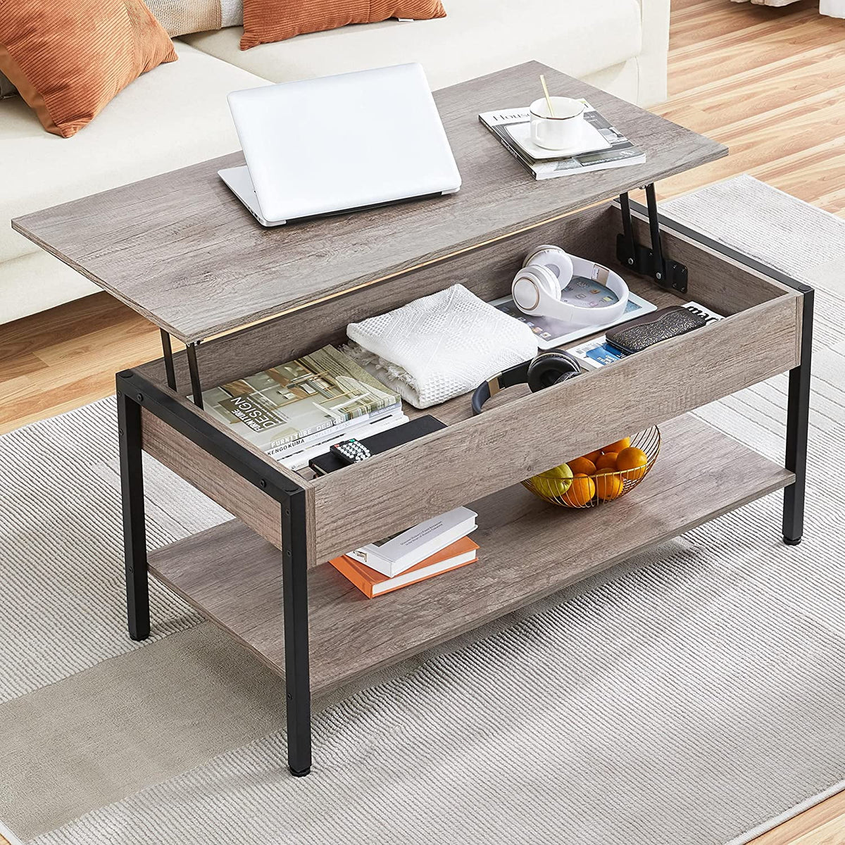 41 in Lift Top Coffee Table with Hidden Storage Compartment J940340