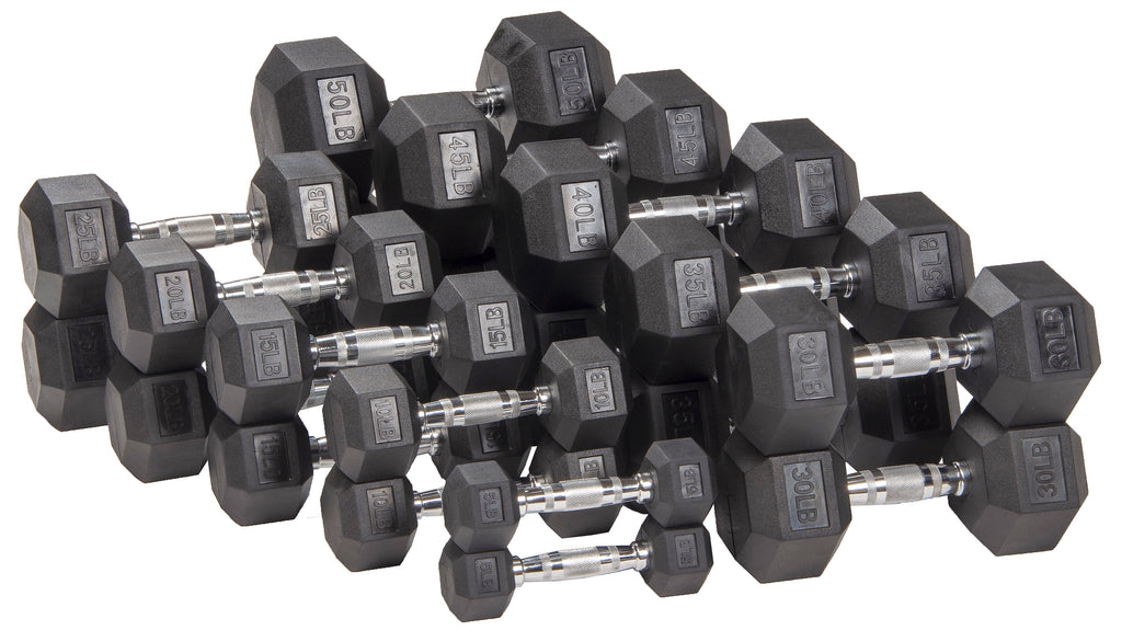 35LBs Rubber Encased Hex Dumbbell N62035