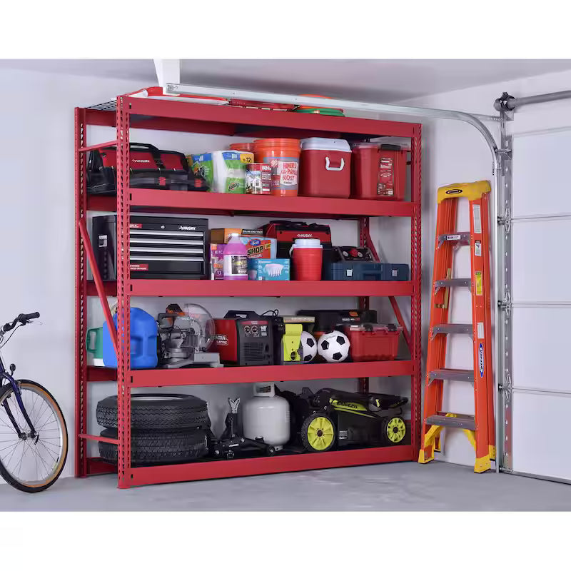5-Tier Steel Garage Storage Shelving Unit in Red B237775