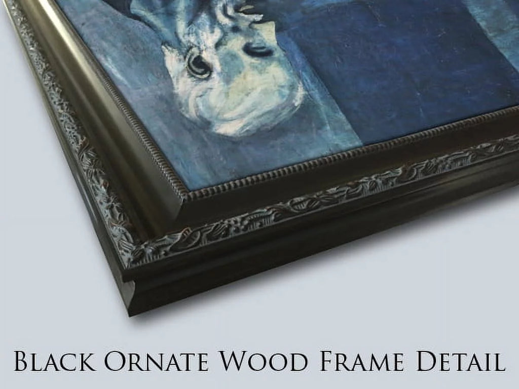 Black Ornate Wood Framed Canvas Art K284