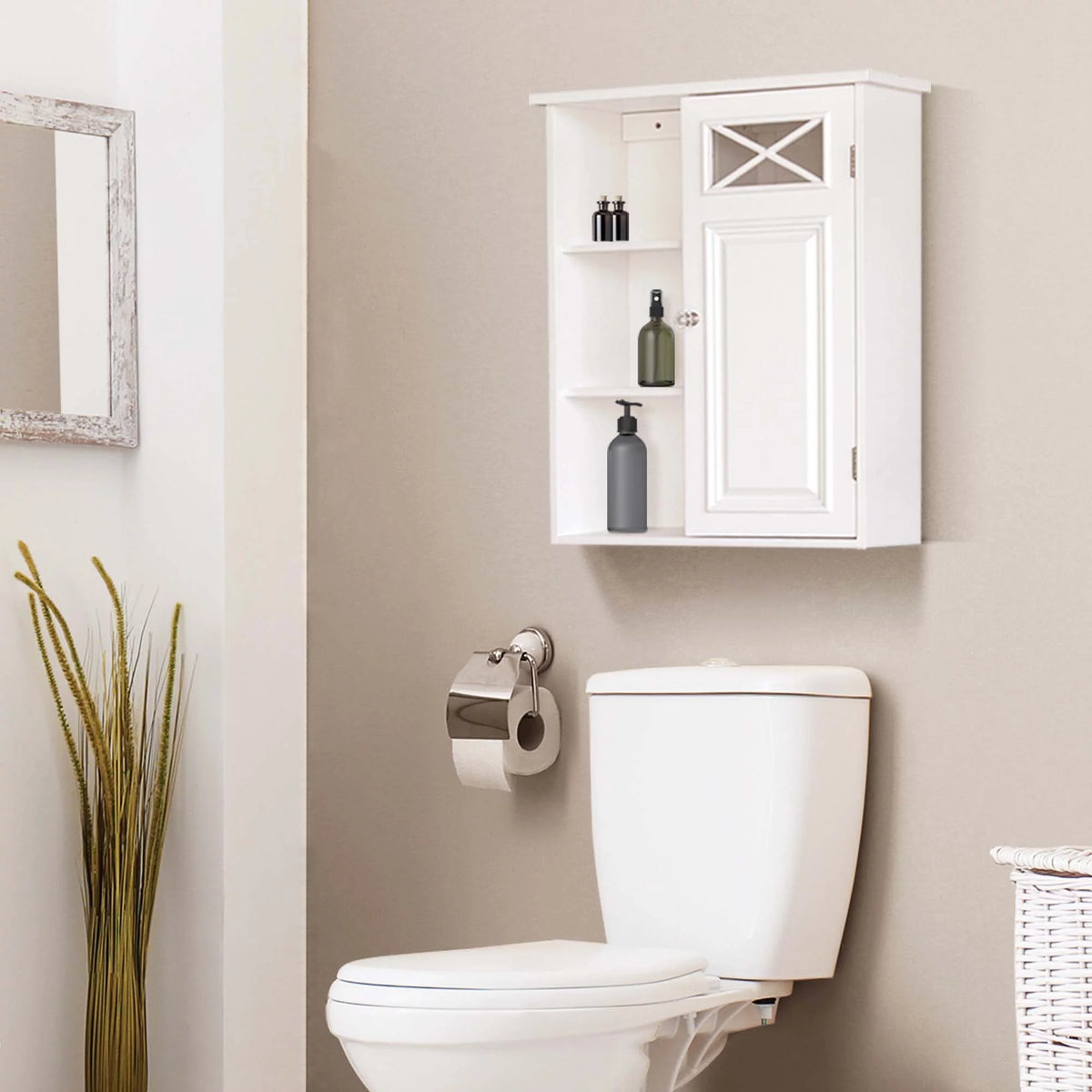 White Wooden Wall Cabinet T289