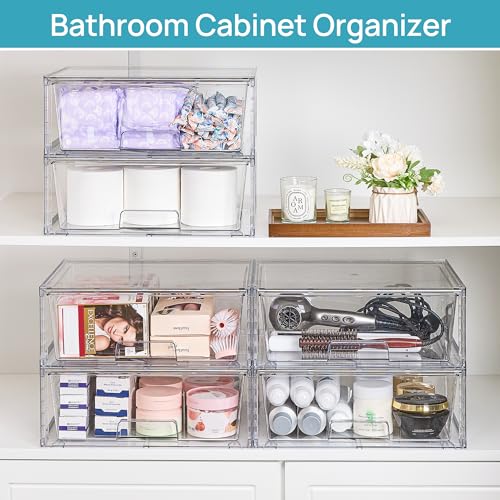 2 Pack Stackable Clear Acrylic Storage Drawers L8280