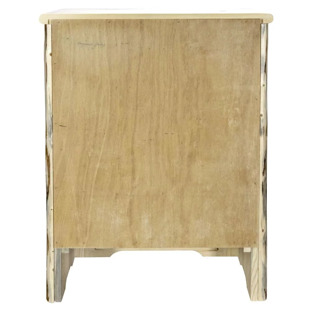 Wood Accent Cabinet with Engraved Moose in Natural S70206
