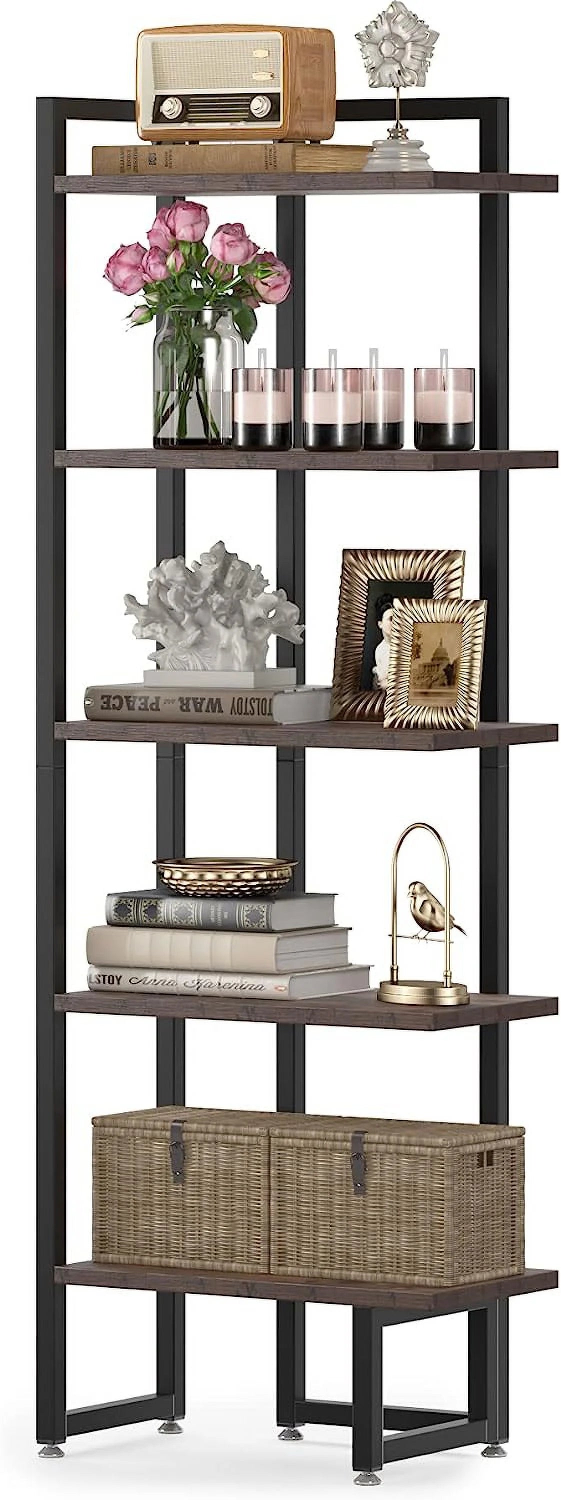 5 Tier Wood Corner Bookshelf V762