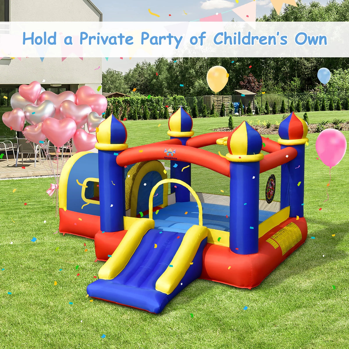 Inflatable Bounce House with Slide & Blower A30417