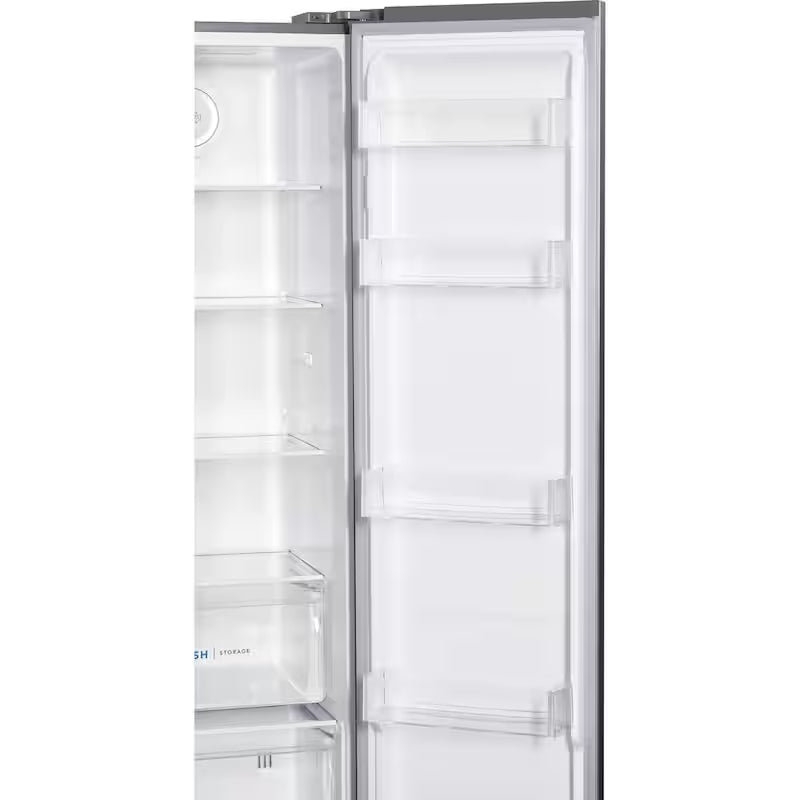 36 in. 18.8 cu. ft. Side by Side Refrigerator in Brushed Steel O19921