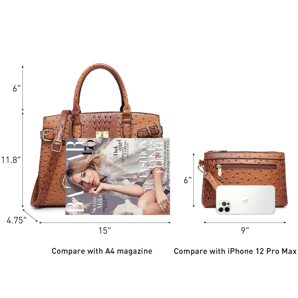 Top Handle Tote Handbags Shoulder Bags with Wristlet Wallet A393197