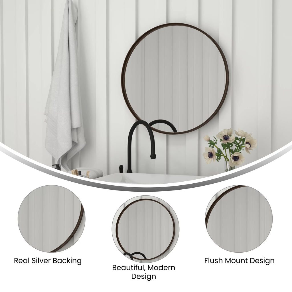 Brushed Bronze Wall Mounted Mirror R828