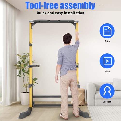 Heavy Duty 1000LB Power Cage Squat Rack with Adjustable Pull-Up Bar V495