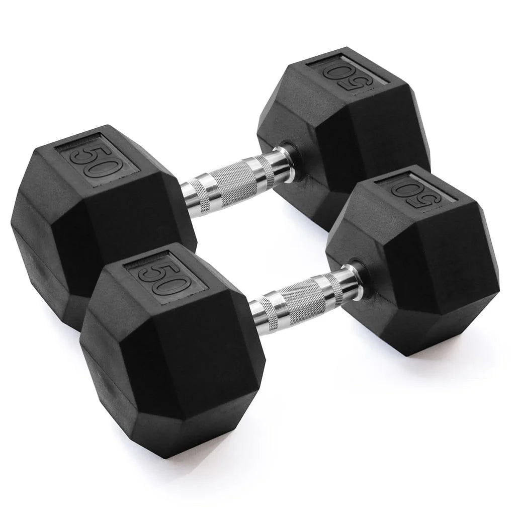 10 lb Rubber Hex Dumbbells Pair G654