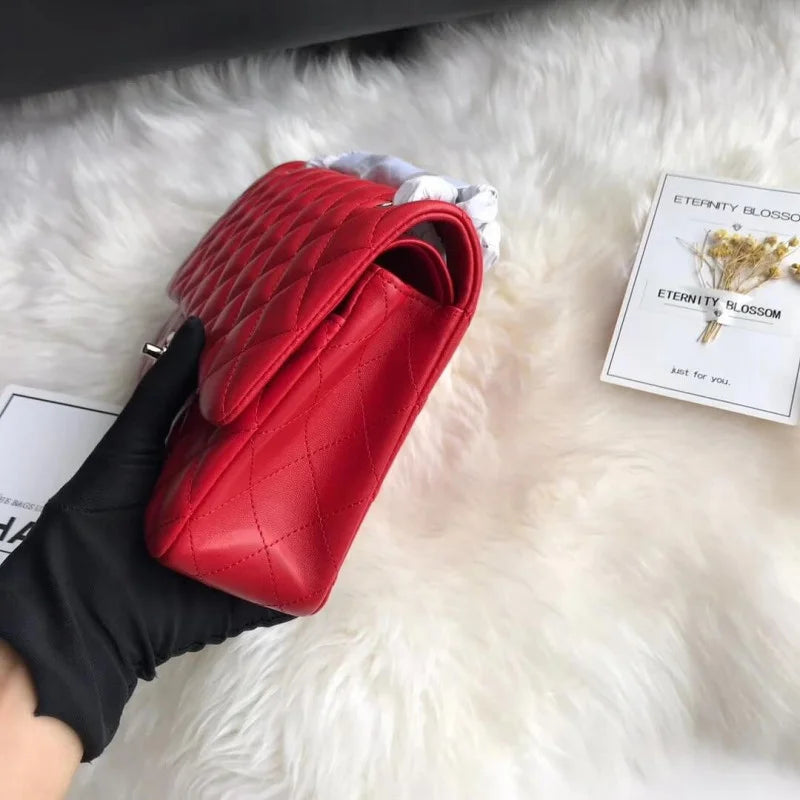 Red Medium Lambskin Leather Flap Bag U649280