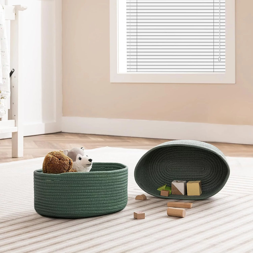 Cotton Rope Storage Baskets with Handles Set of 3 B414