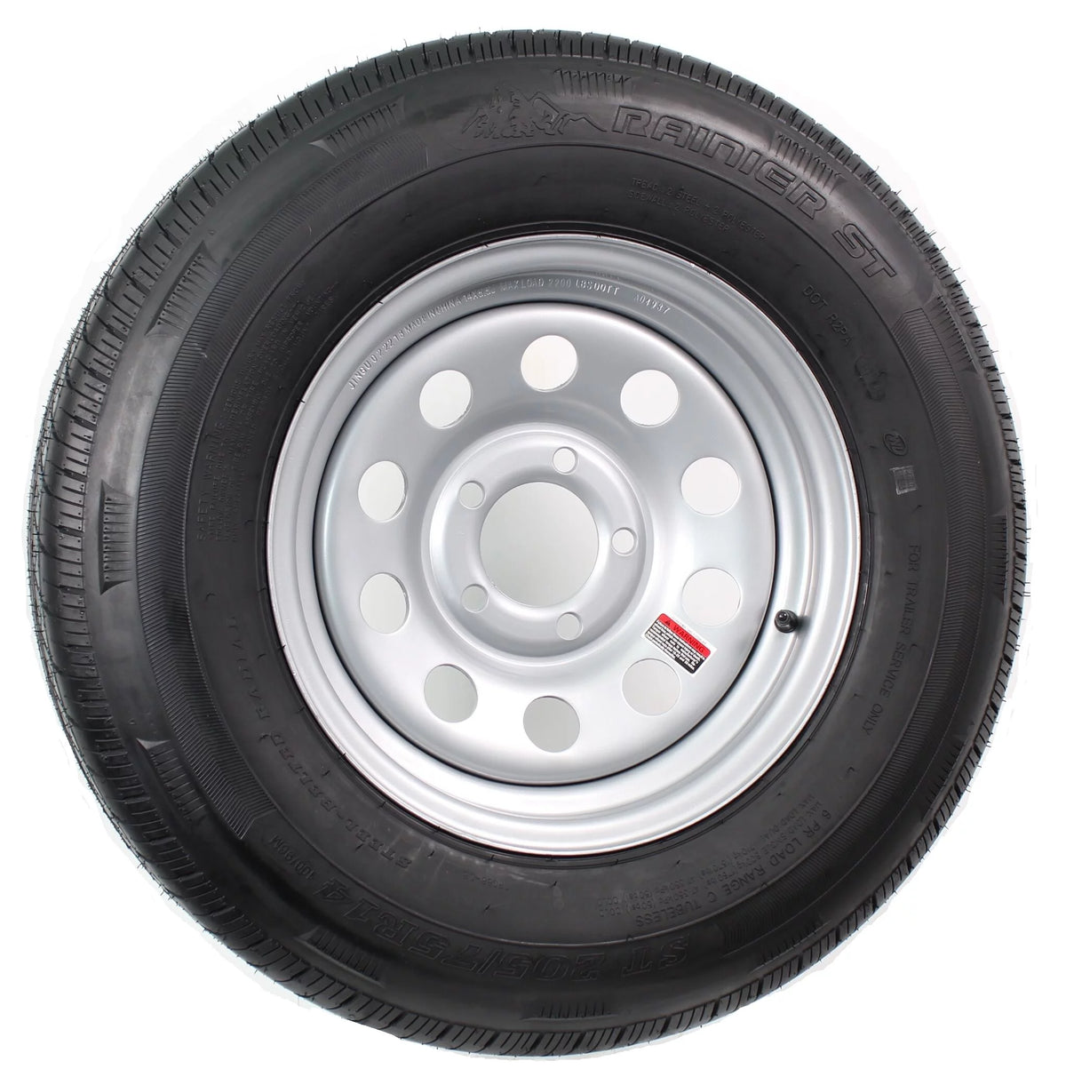 ST205/75R14 14 5 Lug Trailer Tire On Rim M7160