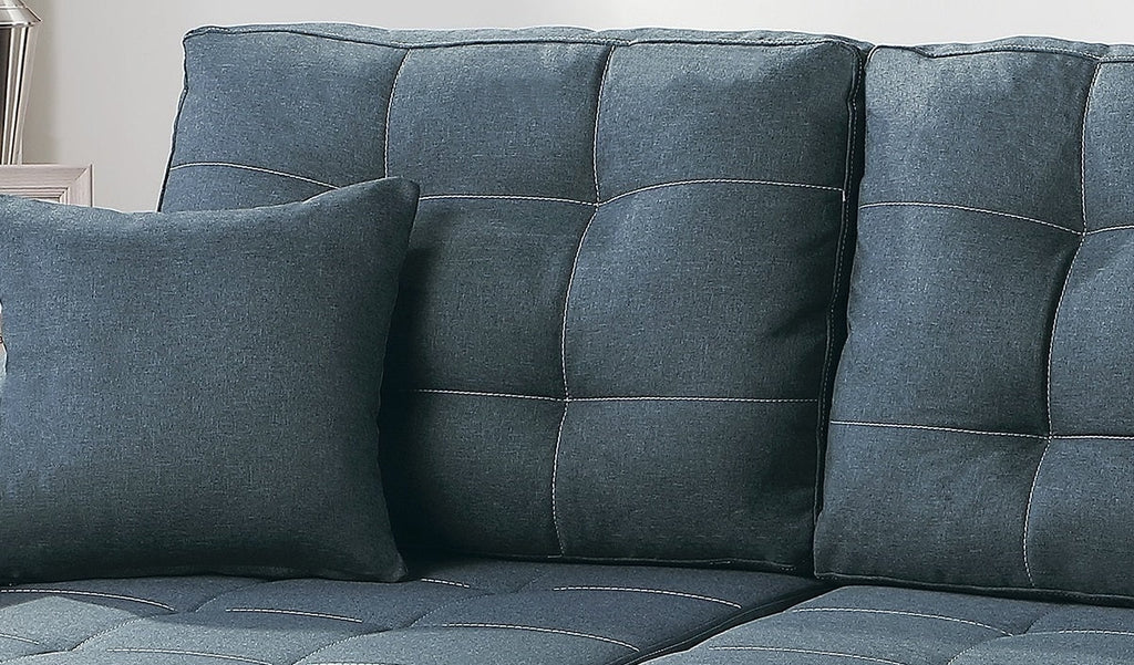 Blue Grey Convertible Sectional Sofa Chaise L708