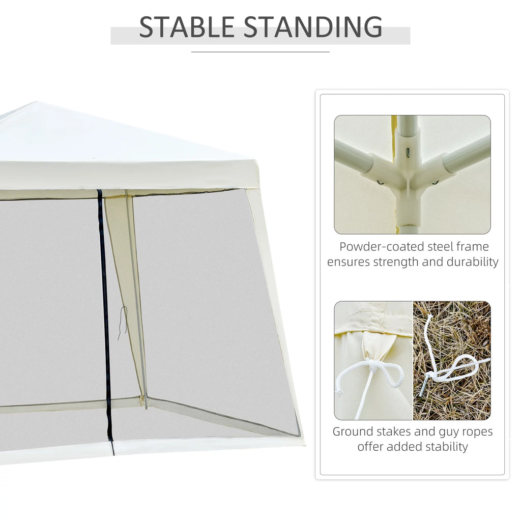 10' x 10' Folding Slant Leg Screened Canopy Tent with Mesh Sidewalls T19605