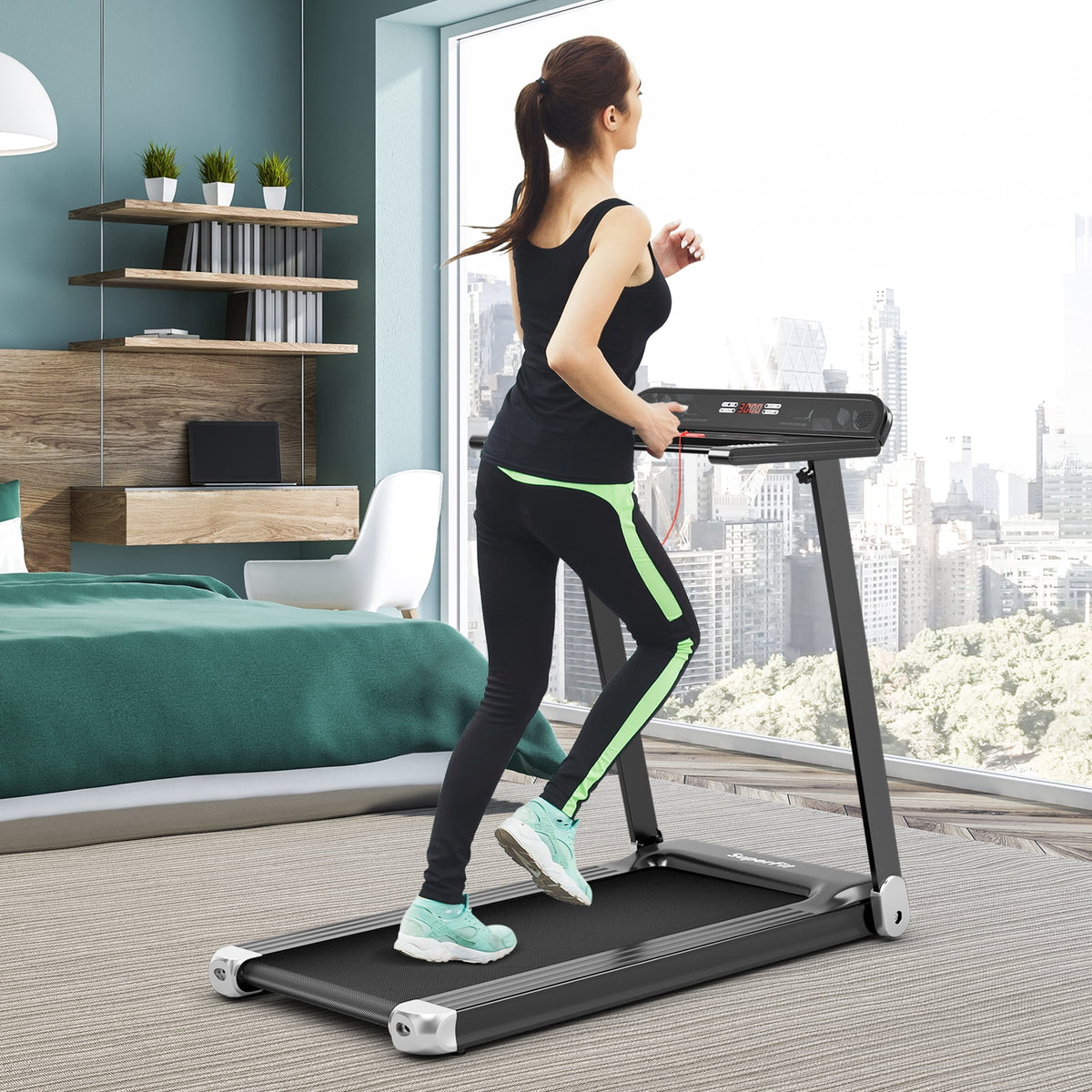 Electric Treadmill Compact Walking Running Machine V91736