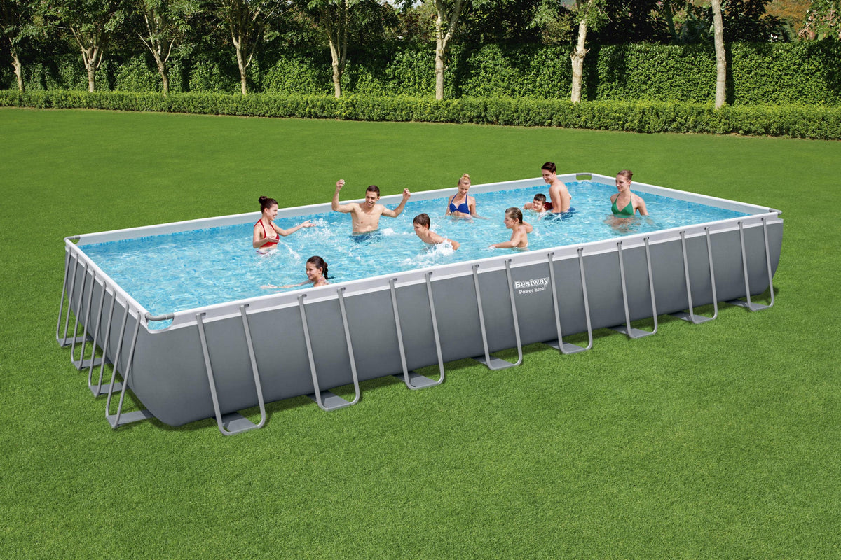 Power Steel 31'4 x 16' x 52 Rectangular Above Ground Pool Set G47998